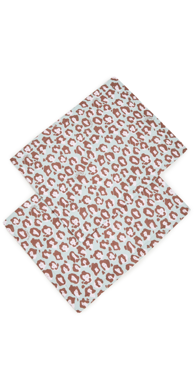 La Doublej Tablemat Set In Lady Leopard Aqua