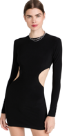 Norma Kamali Cut-out Long-sleeve Minidress In Black