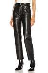 Agolde Lyle Recycled Leather Straight Leg Jeans In Detox