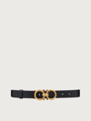 Ferragamo Gancini Buckle Belt In Calf Leather In Black