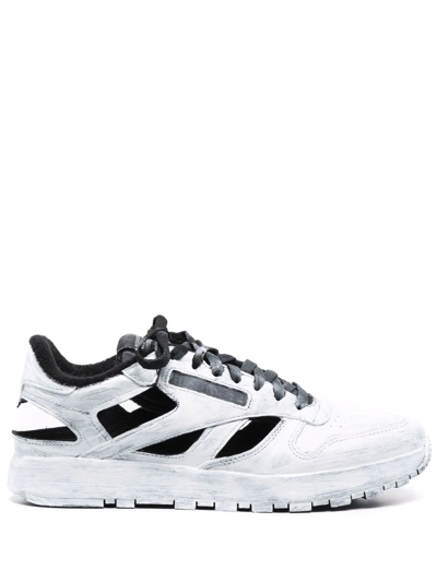 Maison Margiela X Reebok White Tabi Distressed Leather Sneakers