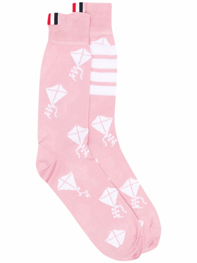 Thom Browne Kite-icon Socks In Grey