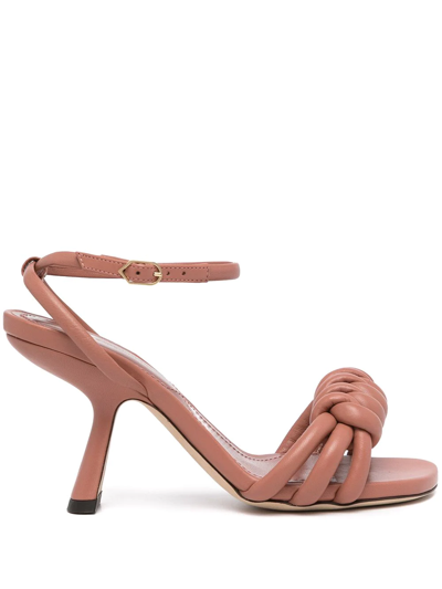 Nicholas Kirkwood Pink Lexi 90 Leather Sandals In Brown