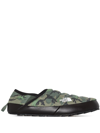 The North Face Green Thermoball Traction V Slippers In Thyme Brushwood Camo
