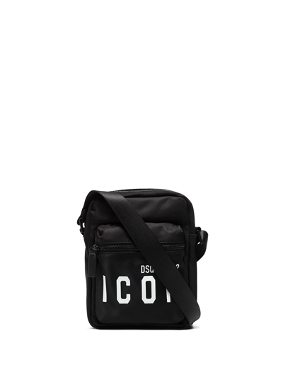 Dsquared2 Icon Logo-print Messenger Bag In Black