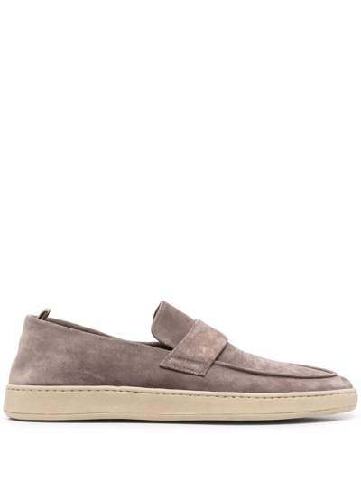 Officine Creative Herbie Suede Loafers In Grey