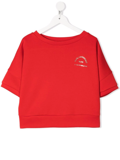 Karl Lagerfeld Kids' Logo印花t恤 In Red