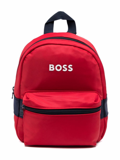 Bosswear Kids' Logo-print Backpack In Red