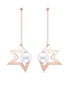 Tasaki 18kt Rose Gold Collection Line Comet Plus Pearl Drop Earrings In Pink