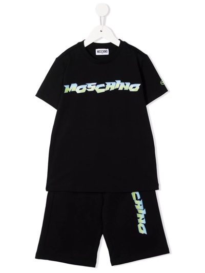 Moschino Kids' Logo-print Tracksuit Set In Black
