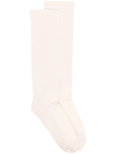 Rick Owens Mid-calf Socks In Neutrals