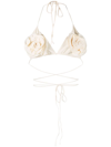 MAGDA BUTRYM FLOWER-APPLIQUÉ BIKINI TOP