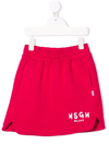 Msgm Brushed Logo-print Mini Skirt In Pink