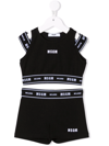 Msgm Girls Teen Black Cotton Shorts Set In Black