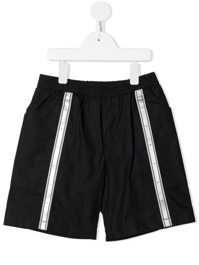 Emporio Armani Kids' Logo-tape Bermuda Shorts In Blue