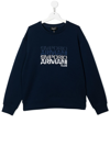 Emporio Armani Logo-print Long-sleeve Sweatshirt In Blue