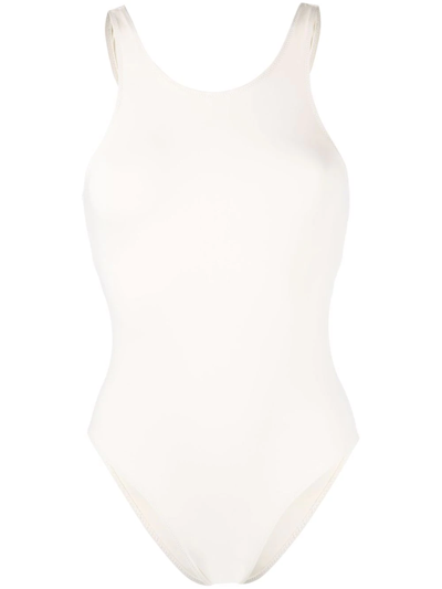 Lido Open-back Swimsuit In White
