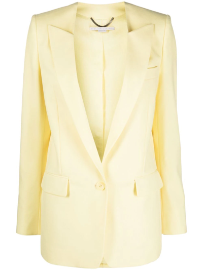 Stella Mccartney Single-breasted Tailored Wool Blazer In Yellow