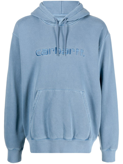 Carhartt Embroidered-logo Hoodie In Blue