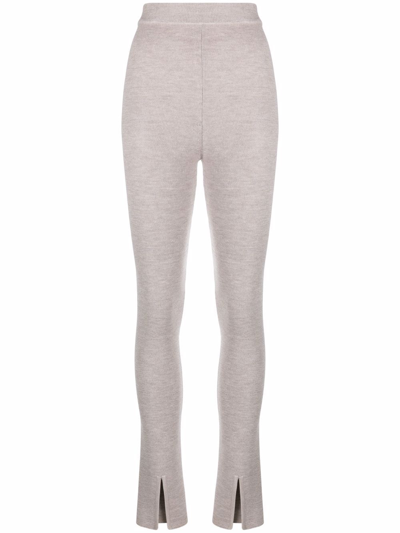 Magda Butrym Fine-knit Flared Trousers In Pink