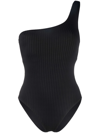 Melissa Odabash Palermo Animal-print One-shoulder One-piece Swimsuit In Black