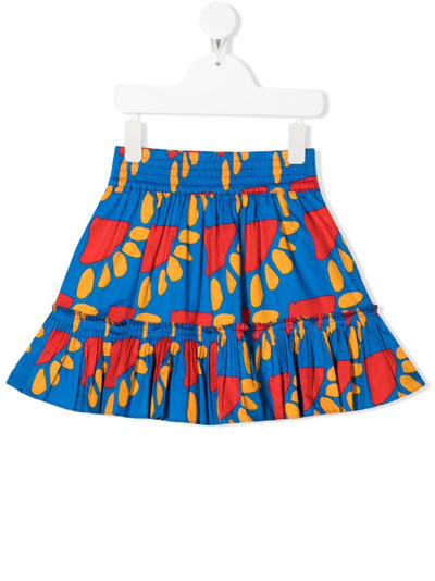 Stella Mccartney Kids' Graphic Sun-print Mini Skirt In Blue