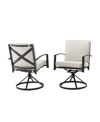 Crosley Kaplan 2 Piece Outdoor Dining Swivel Chair Set