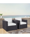 Crosley Beaufort 2 Piece Outdoor Wicker Seating Set With Mist Cushion - 2 Outdoor Wicker Chairs