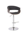 AC PACIFIC WEATHERED OAK MODERN SWIVEL-ADJUSTABLE BARSTOOL WITH ARMRESTS