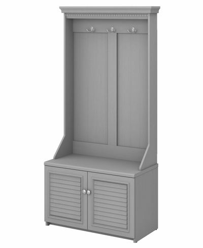 Bush Furniture Fairview Hall Tree With Shoe Storage Bench In Silver