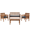 SAFAVIEH CARSON 4PC OUTDOOR SEATING SET