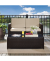 Crosley Palm Harbor 2 Piece Outdoor Wicker Seating Set With Cushions- Loveseat And Glass Top Table
