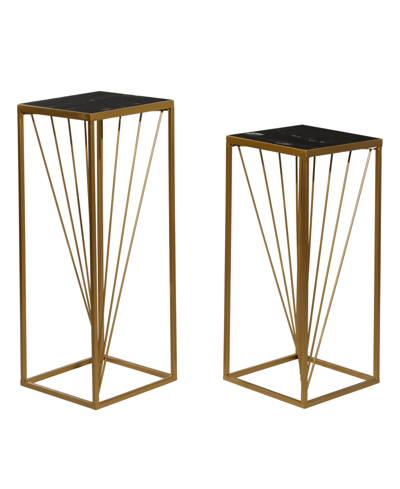 Rosemary Lane Contemporary Accent Table, Set Of 2 In Gold-tone