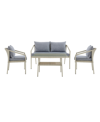 ALATERRE FURNITURE WINDHAM ALL-WEATHER WICKER OUTDOOR CONVERSATION SET WITH COCKTAIL TABLE SET