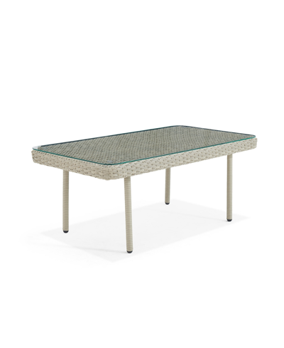 Alaterre Furniture Windham All-weather Wicker Outdoor Coffee Table With Glass Top