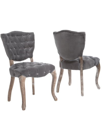 Noble House Bates Dining Chair (set Of 2) In Grey