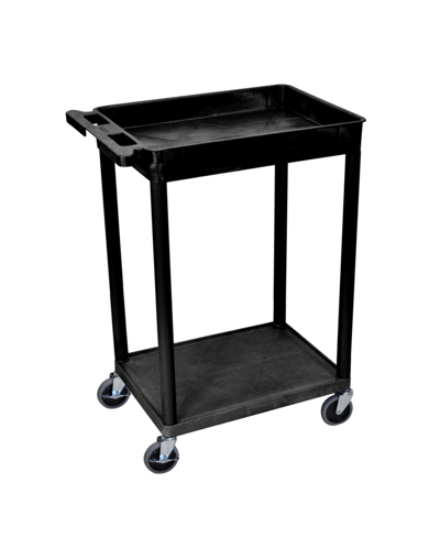 Clickhere2shop Offex Top Tub And Bottom Flat Shelf Utility Cart In Black