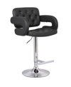 AC PACIFIC MODERN LEATHER ADJUSTABLE BUTTON-TUFTED UPHOLSTERED BARSTOOL