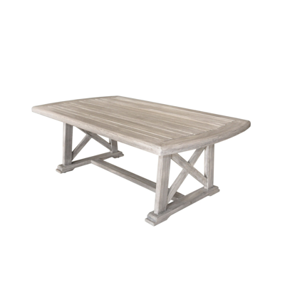 Courtyard Casual Driftwood Teak Surf Side Outdoor Coffee Table In Gray