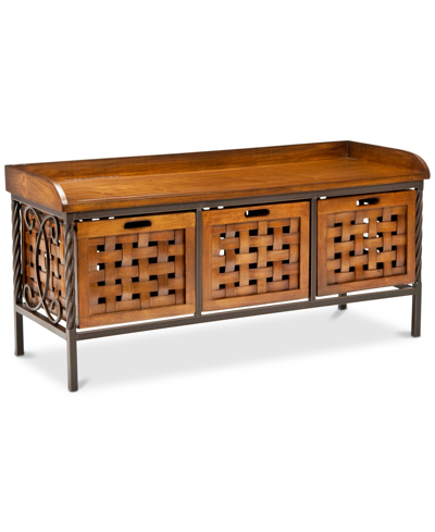 Safavieh Orlen Storage Bench In Walnut