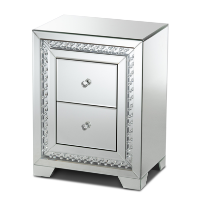 Furniture Mina Nightstand In Silver
