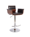AC PACIFIC BENTWOOD CONTEMPORARY MODERN PADDED BAR STOOL WITH ARMRESTS AND CUSHION