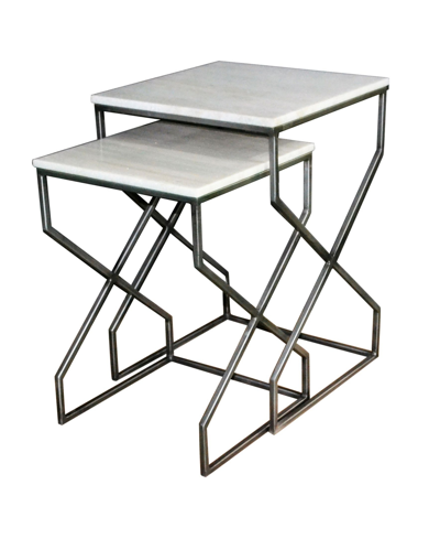 Crestview Dares Nesting Tables,â Set Of 2 In White