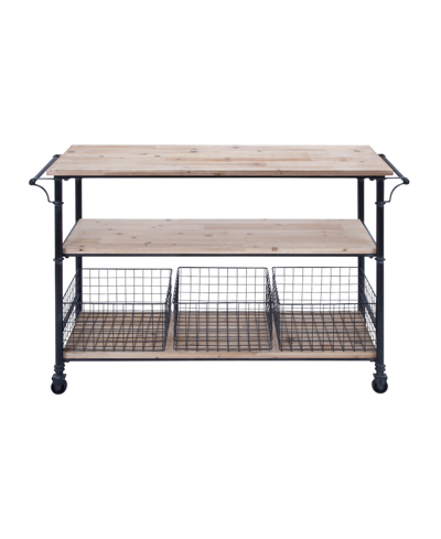 Rosemary Lane Industrial Storage Cart In Brown