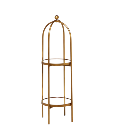 Rosemary Lane Metal Glam Standing Mirror Shelves In Gold-tone