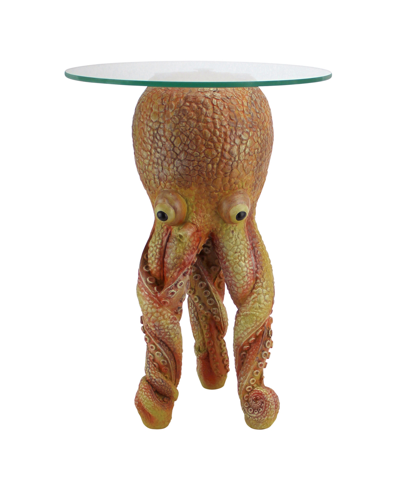 Design Toscano Ollie, The Octopus Glass Topped Sculptural Table In Multi