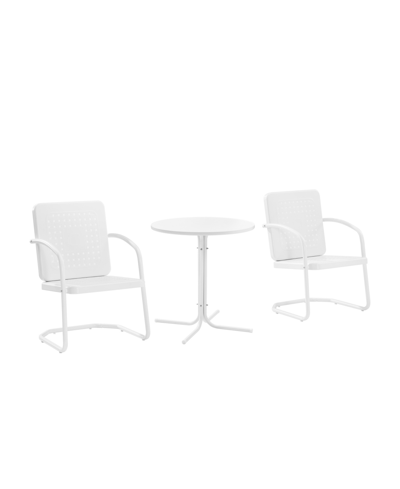 Crosley Bates 3 Piece Outdoor Bistro Set In White
