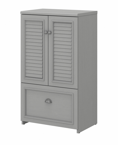 Bush Furniture Fairview 2 Door Storage Cabinet With File Drawer In Silver