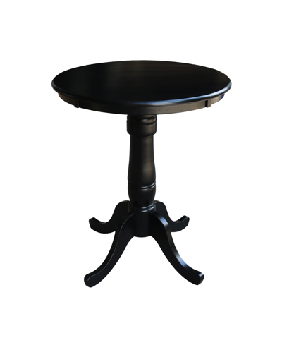 International Concepts 30" Round Top Pedestal Table- 34.9"h In Black