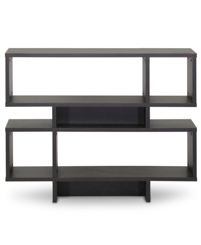 Furniture Sione 4 Shelf Modern Bookshelf In Dark Brown